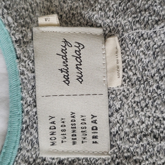 Saturday Sunday Anthropologie Peplum Terry Knit Sweatshirt Top, Grey, Size M - Picture 7 of 9